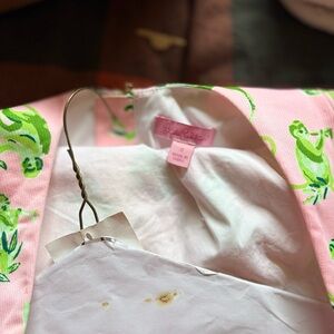 Lilly Pulitzer Vibrant Pink and Green Parrot dress